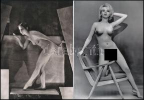 Korok találkozása, eltérő időben készült, szolidan erotikus felvételek, 2 db mai nagyítás, jelzés nélkül, 21x15 cm