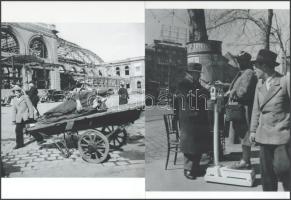 Budapest régen, eltérő időben készült felvételek modern nagyítása, 5 db fotó, jelzés nélkül, 21x15 c...