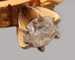 Arany (Au) gyűrű, 0,2ct gyémánttal, 14k, m:51, jelzett, bruttó 2,1g