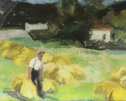 Deli Antal (1886-1960): Aratás. Pasztell, papír, jelzett, 36x45,5 cm, üvegezett fakeretben