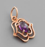 Arany (Au) függő, ametiszt berakással, 14k, jelzett, bruttó 1g