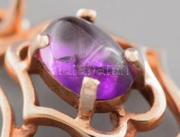 Arany (Au) függő, ametiszt berakással, 14k, jelzett, bruttó 1g