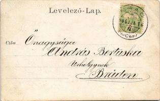 1904 Brád, Markovits Ármin portréja, saját kezű levelével, szecessziós keretben / portrait of a man,...