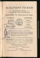 1905 Burgmann Feodor évi könyve. Budapesti kiadás. Bp., 1904, Pallas-ny., 152+(8) p. Magyar és német...