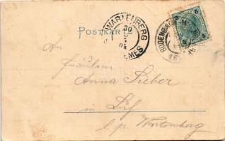 1904 Horní Podluzí, Obergrund; port, crane, barges. Kunstanstalt Löffler &amp; Co. (EB)