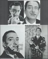 Dali, Salvador (1904-1989) katalán - spanyol szürrealista festőművész, aki fényképezés közben gyakran önmagát rendezte, vagyis kitalálta előre a képet, s ehhez hívott fotós segítséget, eltérő időben készült felvételek, 4 db modern nagyítás, jelzés nélkül, 21x15 cm és 15x10 cm