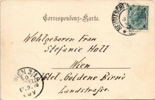 1900 Novy Jicín, Neutitschein; Stadtplatz / square, shops (EK)