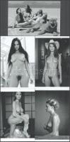 Eltérő időpontban készült aktfotók vegyesen, szolidan erotikus felvételek, 5 db modern nagyítás, jelzés nélkül, 15x10 cm és 10x15 cm