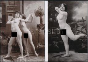 cca 1929 Demeter Károly (1892-1983) budapesti fényképész és fotóművész aktfotó gyűjteményéből 2 db modern nagyítás, jelzés nélkül, 21x15 cm