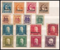 1914-1917 Kis összeállítás, benne Olaszország, Montenegró és Szerbia, összesen 16 db bélyeg