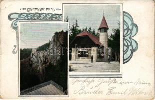 1909 Moravsky Kras, Moravian Karst; Macocha, Útulna na Macose / mountain, restaurant and hotel. Art Nouveau (EB)