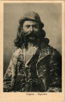 Cigány. Moravetz és Weisz (Temesvár) kiadása / Zigeuner / Gypsy man, folklore (EK)