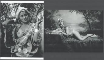 cca 1930 "Beduin csecsebecsék", szolidan erotikus felvételek, 2 db modern nagyítás, jelzés nélkül, 21x15 cm