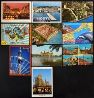 Főleg európai városképek, nagyon színes tétel dobozban, 5-600 db
