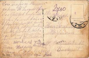 Klosterneuburg, Stiftskeller. Verlag Josef Popper / beer hall, church, montage with barrel (EB)