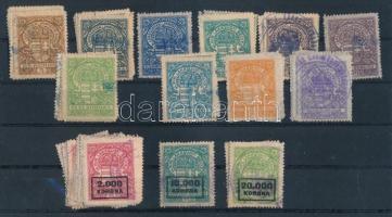 1923/1926 Lakásügyi illeték bélyeg több példányos összeállítás