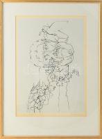 Reich Károly (1922-1988): Szobrász kertje VII. Szitanyomat, papír, jelzett. Üvegezett fakeretben. 41...