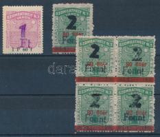 ca 1920 Szombathely városi illetékbélyegek felülnyomással