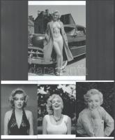 cca 1960 előtt készült felvételek Marilyn Monroe (korábban Norma Jeane) (1926-1962) amerikai színésznőről és fotómodellről, Pánczél György (1920-?) filmtörténész hagyatékából (film- és színházifotó gyűjteményéből) 2 db modern nagyítás, jelzés nélkül, 21x15 cm és 15x10 cm