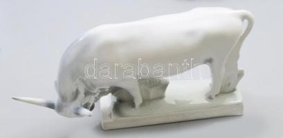 Zsolnay szürkemarha. Terv.:Sinkó András. Kézzel festett, jelzett, hibátlan m:15 cm, h: 31 cm