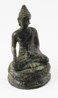 Buddha bronzlemez szobor, m: 12,5 cm