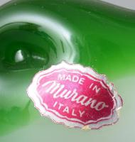 Murano opak üveg hal figura, címkével jelzett, hibátlan, m: 14,5 cm