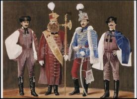 cca 1861 Tiedge János pesti fényképész felvétele, amit kézzel színeztek (Pesti népek), 1 db modern nagyítás, jelzés nélkül, az eredeti fotót bemutatták 1862-ben, a Londonban megrendezett Ipari és Művészeti Világkiállításon, 15x21 cm