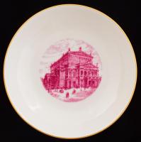 Höchts dísztálka a Frankfurti Operaház képével, jelzett, hibátlan, d: 11 cm