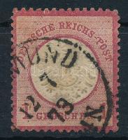 Deutsches Reich 1872 Forgalmi bélyeg lemezhibával a "POST" szó felett Mi 4