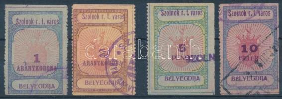 Szolnok 4 db városi illetékbélyeg