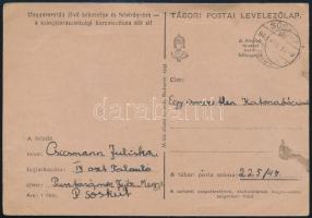 1943 Tábori posta levelezőlap egy gyermek által a szovjet frontra küldve, "Egy ismeretlen katonabácsinak" címezve, "SÓSKÚT"