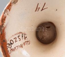 Bozsik Kálmán (1872-1959): Talpas kínáló, jelzett, mázkopással, 24x20 cm