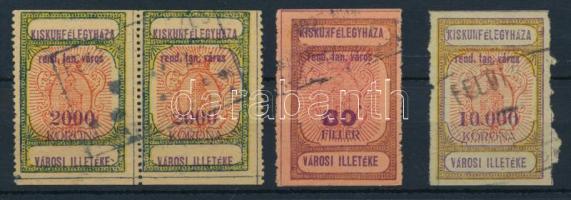 1925-1930 Kiskunfélegyháza városi illetékbélyeg összeállítás