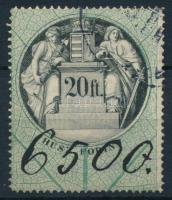 1876 20Ft illetékbélyeg vastag papír (30 000)