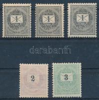 1898 5 db postatiszta krajcáros (12.800)