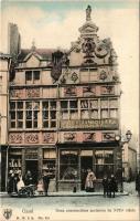 Ghent, Gent, Gand; Deux constructions anciennes du XVIIe siécle, Goed Vlaamsch Bier No. 244. / house from the 17th century, shop, beer hall