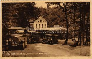 Limbourg, Dolhain, Hotel-Restaurant du Lion de la Gileppe, Jules Thibert. Ern. Thill / hotel, restaurant, automobile, autobus (EB)