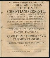 1747 [Michaelis, Christian Benedict (1680-1764) - Bode, Christoph August (1722-1796)]: Dissertatio i...