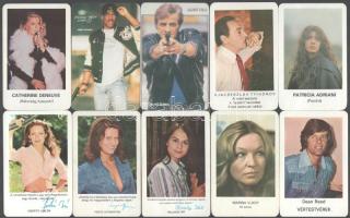 1976-1989 10 db színészeket ábrázoló kártyanaptár