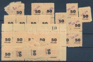 ca. 1940 P.I.H. Ifj. csoportjai 50f tagsági bélyeg ívdarabok