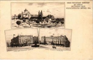 Brussels, Bruxelles; Grand Restaurant Kaiserhof aus Berlin Deutsches Haus Weltausstellung 1910, Hotel Der Kaiserhof Berlin, Hotel Atlantic Hamburg / World Exhibition 1910, German restaurant, inn, hotel (EB)
