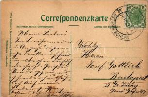 1907 Bielsko-Biala, Bielitz; Fürstl. Schloss u. Schlossbazar / castle and castle bazaar, synagogue. ...