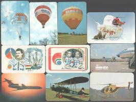 1979-1988 10 db űrhajózással, repüléssel kapcsolatos kártyanaptár