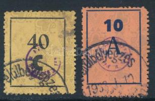 1933 Kiskunfélegyháza 2 db ritka illetékbélyeg