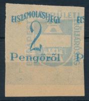 1945 Budapest VI. ker. elszámolási jegy 2P próbanyomat, elcsúszott értékszámmal
