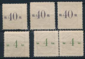 ca 1900 Budapesti Polgári Lövészegylet 6 db tagdíj bélyeg (40f, 4K)