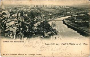 1901 Cieszyn, Teschen; general view. Ed. Feitzinger No. 26T. (worn corners)