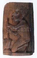 Afrikai falikép, faragott fa, felakasztható, 25x15 cm