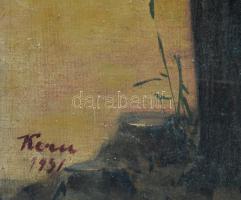 Kern jelzéssel: Merengő. Olaj, vászon. Sérült. 60x50 cm