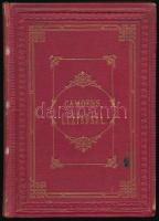 [Luís de Camoes] Camoens Luziádája. Ford. s bevezetéssel és jegyzetekkel fölvilágosította Greguss Gyula. Bp., 1874, Athenaeum, 2 sztl. lev.+ 378+(2) p. Második kiadás. Aranyozott egészvászon-kötésben, aranyozott lapélekkel, kissé sérült borítóval és gerinccel, helyenként foltos lapokkal, az elülső szennylapon korabeli ajándékozási bejegyzés Dókus Gyula aláírással (csabacsüdi Dókus Gyula (1849-1928) kamarás, kormányfőtanácsos, alispán?).